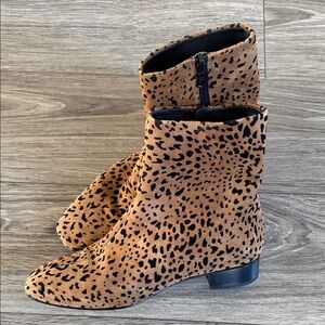 rag & bone Tan and Black Ankle Boots animal print Italy suede leather sz 39